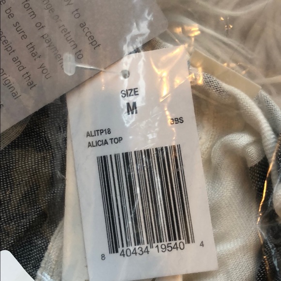 NEW • L*Space • Alicia Striped Top Black White - Picture 8 of 8